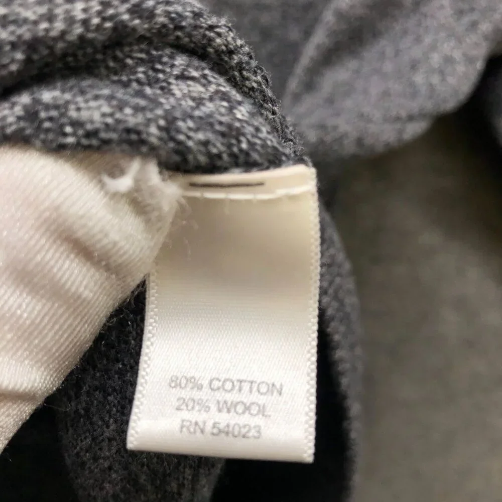 Banana Republic Shawl Collar Sweater‎ Mens XL Heather Gray Wool Cotton Pullover